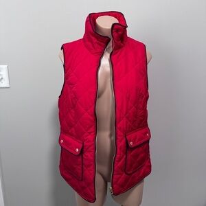 Crown & Ivy Quilted Red Icon Vest Women Medium